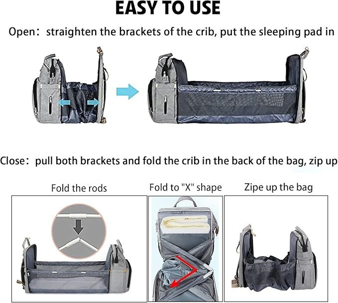 Multi-Functional Portable Folding Baby Bag
