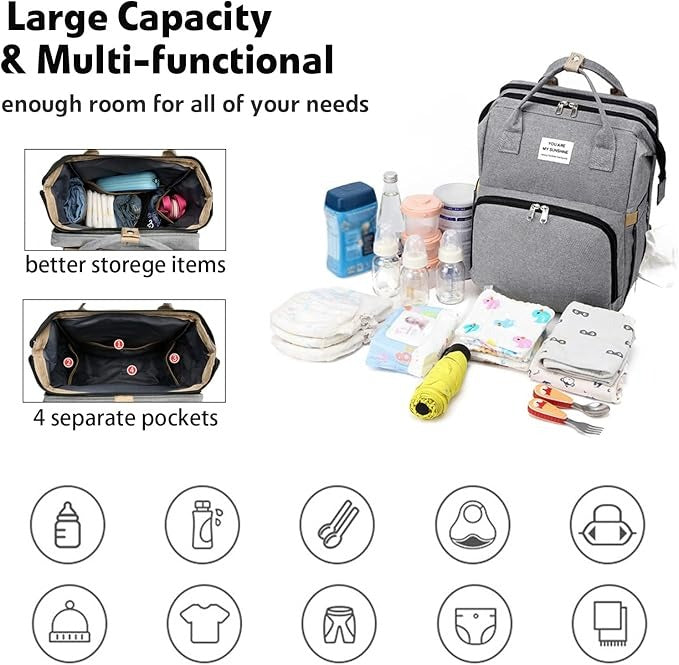 Multi-Functional Portable Folding Baby Bag